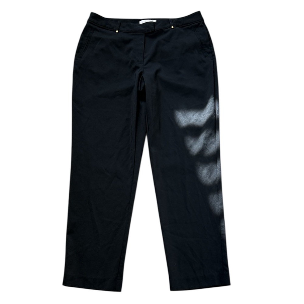 Lady Hagen Black Pants with White‎ Gold Buttons Size  12